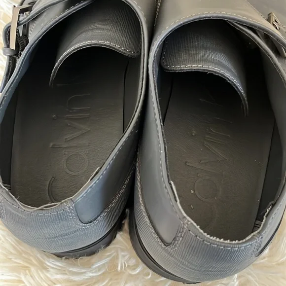 Calvin Klein Grey Cap Toe Monk  Strap Toe Shoes sz 10.5 - Picture 6 of 8